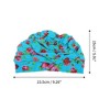 Unique Bargains Polyester Peony Flower Pattern Swim Cap 5.91"x9.25" Lake Blue Red 1 Pc - 4 of 4