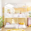 Tangkula Twin over Twin House Bunk Bed Low-to-ground Bed Frame w/ Roof Solid Wood Bed - 4 of 4