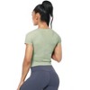 BLUEMING Womens Athletic Tops Cropped Breathable Activewear T-Shirts Round Neck Back Ventilated Mesh Tops Gym Jogger Outfits - 2 of 4