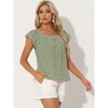 INSPIRE CHIC Women's Summer Square Neck Gingham Cap Sleeve Blouses - 4 of 4