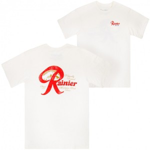 Mens Rainier Mountain Fresh Beer Distressed Front and Back T-Shirt - 1 of 4