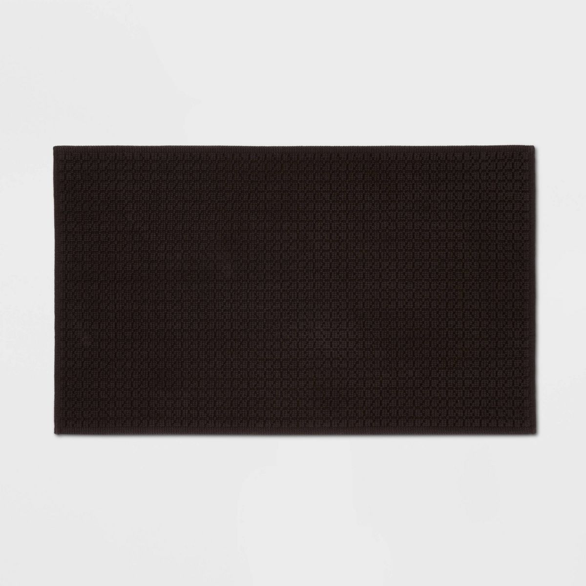 20"x34" Antimicrobial Bath Rug Washed Black - Threshold™: Cotton Jacquard, OEKO-TEX Certified, Machine Washable