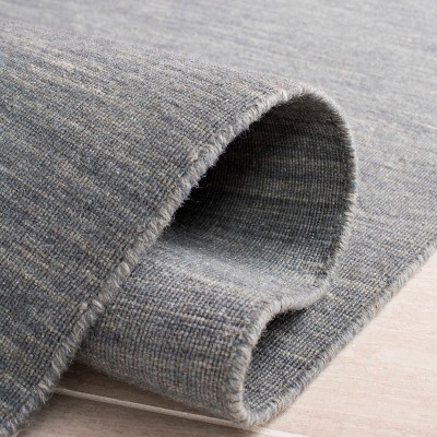 Handmade Grey and Silver Wool and Cotton 3'x5' Area Rug