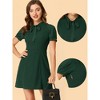 INSPIRE CHIC Women's Bow Tie Keyhole Neck Puff Sleeve Elegant Work Dress - 2 of 4