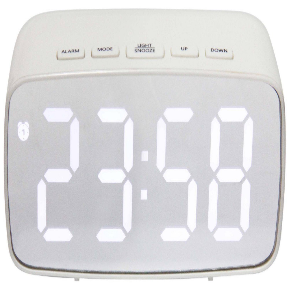 Photos - Radio / Table Clock 4.75"x2" Digital Alarm Clock White - Infinity Instruments