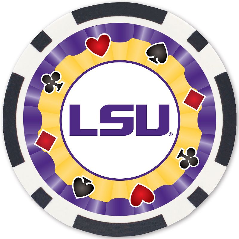 MasterPieces Casino Style 100 Piece Poker Chip Set - NCAA LSU Tigers, 3 of 8