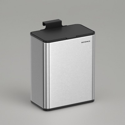 Hanging Trash Can, 2.1-Gallon Small Kitchen Garbage Can with Lid - Cabinet Door or Wall-Mounted, Hooks for Under Sink, Bathrooms