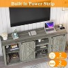 TackView 70" Farmhouse TV Stands for 80" TVs, Rustic Wooden Entertainment Center with Adjustable Shelves & Sliding Barn Door - 2 of 4