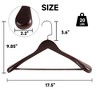 BP4U Premium Wide Shoulder Wooden Suit Hangers, 17.5-Inch Heavy-Duty Solid Wood Coat Hangers for Men's Suits & Coats - 2 of 4