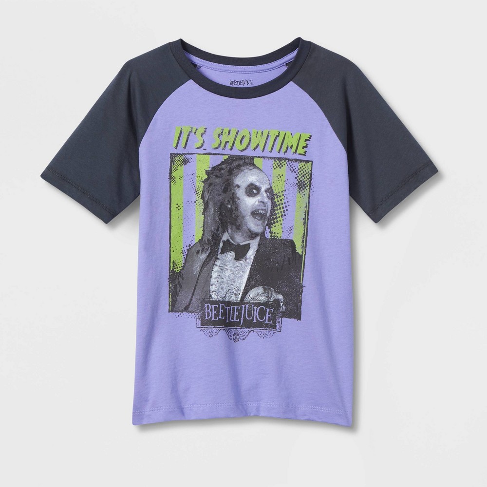 Boys' Beetlejuice Elevated Short Sleeve Graphic T-Shirt - Purple S