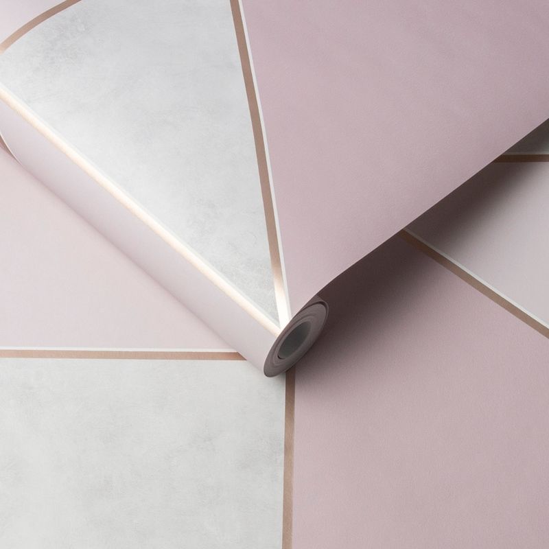 Color Block Geo Pink and Rose Gold Geometric Paste the Wall Wallpaper, 3 of 5