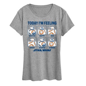 Women's - Star Wars: The Force Awakens - BB8 Moods Short Sleeve Graphic T-Shirt - 1 of 4
