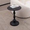 TiramisuBest Vintage Metal Round Coffee Table End Table Frost Black Accent Table Small Space Sofa Side Indoor Outdoor 15.7" Easy Assembly - 2 of 4