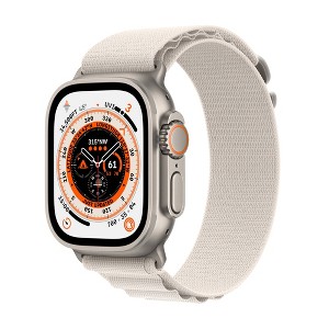 Apple Watch Ultra GPS + Cellular, 49mm Titanium Case with Starlight Alpine Loop - Large - 1 of 4