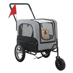 FDW 2-in-1 Dog Stroller & Bike Trailer Weatherproof Pet Carrier with Removable Hitch & Spacious Interior Bicycle Trailer Jogger Stroller for Medium and Large Dogs - 1 of 4