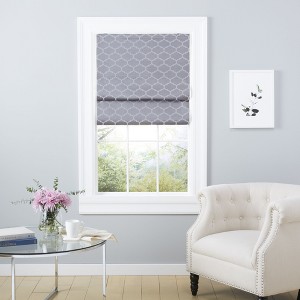 Exclusive Home Montague Trellis Total Blackout Roman Shade - 1 of 4