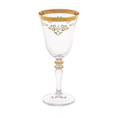 Classic Touch Set Of 6 Water Glasses With Simple Gold Design - 16 Oz :  Target