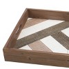 18" x 12.3" Country Rustic Geometric Wooden Serving Tray Brown - Stonebriar Collection - 4 of 4