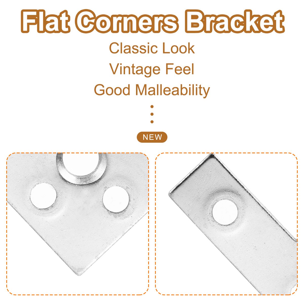 Unique Bargains Decorative Flat Metal Vintage Desk Corner Bracket - thumbnail 4