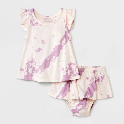 Image of Grayson Mini Baby Girls' Jersey Ruffle Top & Bottom Set - Purple 6-9M