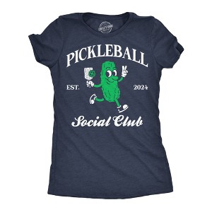 Womens Funny T Shirts Pickleball Social Club Sarcastic Graphic Novelty Tee for Ladies - Crazy Dog Women's T Shirt for Pickleball Fans - 1 of 4