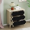 GDFStudio Mona Modern 31.5'' Hand-Woven Rope Wooden Cabinet with 3 Drawers - 2 of 4
