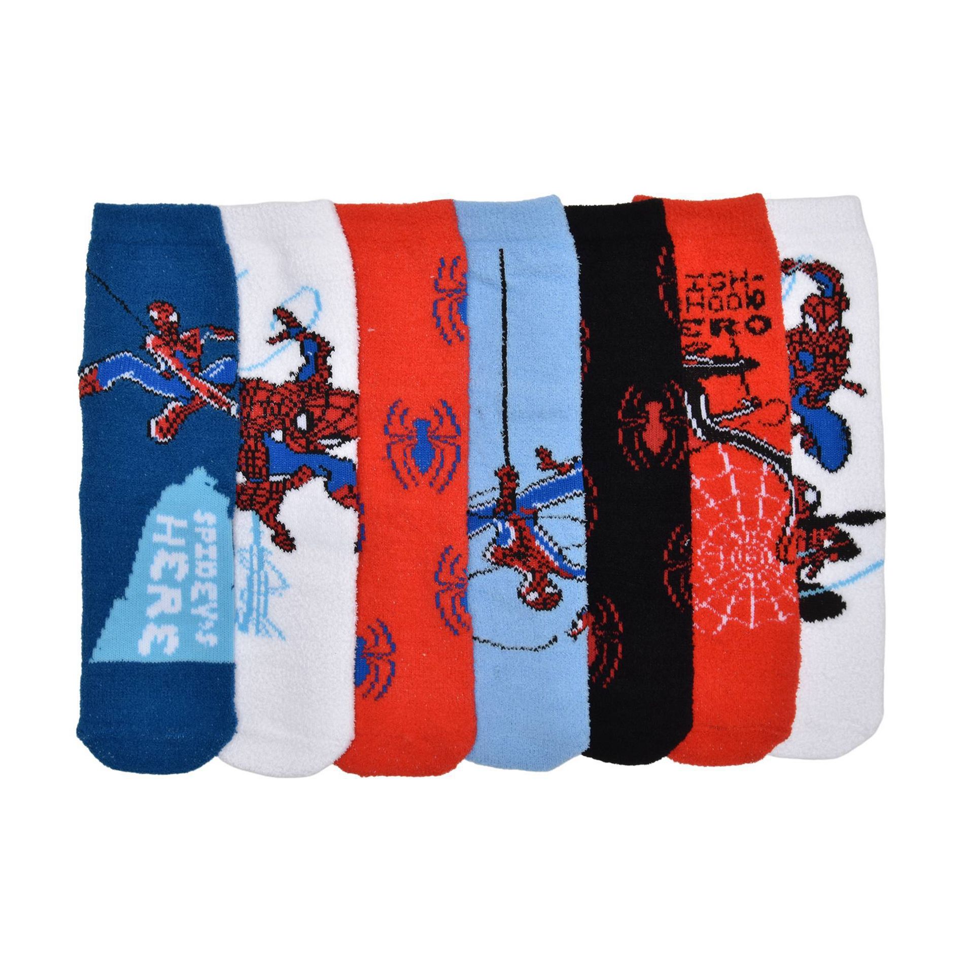 Boys' Spider-Man 7 Days Of Cozy Socks - White S/M