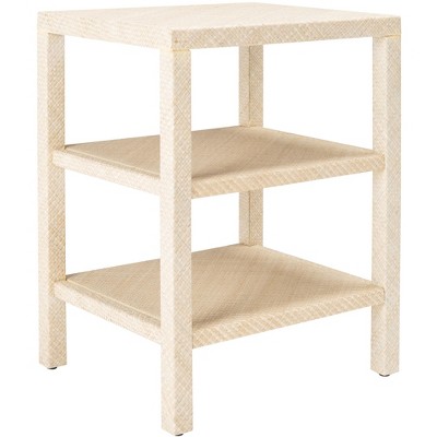 Light Natural Raffia 2-Shelf Accent Table