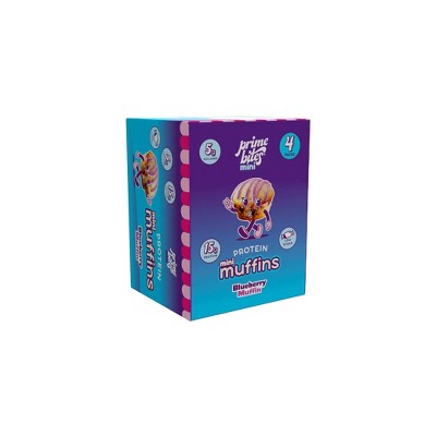 Prime Bites Blueberry Protein Mini Muffin - 15g Protein - 2.12oz/4ct: Chewy Snack, Ready to Eat, Whey Protein Isolate