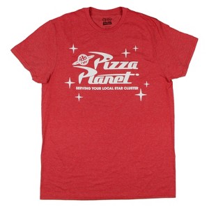 Disney Women's Toy Story Pizza Planet Logo Stars Adult Short Sleeve T-Shirt - 1 of 3