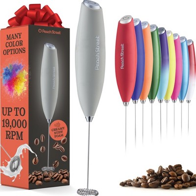 Handheld Milk Frother, Mini Foamer, Battery Operated Stainless Steel Drink Mixer for Coffee, Lattes, Cappuccino, Matcha, Chocolate