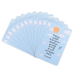 Dicksons Train Up A Child - Proverbs 22:6, Blue 3.8 x 2.5 Inch Laminated Cardstock Pocket Card Bookmark; Pack of 12 - 1 of 2