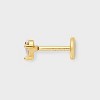 14K Gold Plated Cubic Zirconia Teardrop with Cross and Bar Flat Back Stud Earring Set 3pc - A New Day™ Gold - 3 of 4