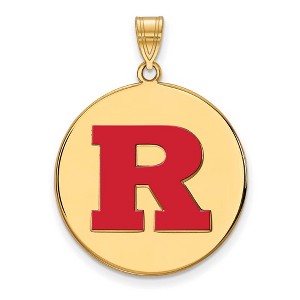 Black Bow Jewelry 14k Yellow Gold Plated Sterling Silver Rutgers Scarlet Knights NCAA Extra Large Pendant - 1 of 3