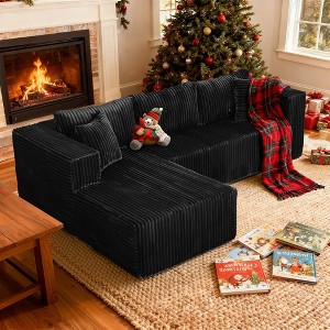 Cloudy Sectional Couch With L-shape Chaise, No Assembly Required, Modern Modular Sofa With Deep Seat, Upholstered Couches For Living Room Bedroom - 1 of 4