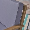 Peyton 4pc Acacia Wood Seating Set Gray/Dark Gray - Christopher Knight Home: Outdoor Conversation Furniture, Weather-Resistant Cushions - 3 of 4
