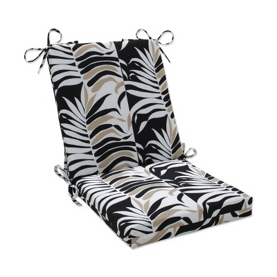 36.5" x 18" Outdoor/Indoor Squared Chair Pad Palm Stripe Black/Tan - Pillow Pad