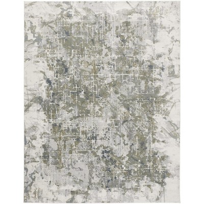 Atwell Transitional Abstract Green/Gray/Ivory Area Rug