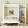 NicBex Queen Size Murphy Bed Wooden Bed Frame Morden Hideaway Wall Bed with 1 Side Storage Shelves for Bedroom - 3 of 4