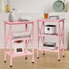 VECELO Modern X-Design Nightstand, End/Side Table with 3 Storage Shelves for Bedroom or Living Room - 2 of 4