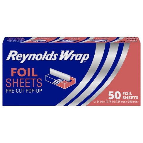Reynolds Wrap Pre-Cut Aluminum Foil Sheets, 14x10.25 Inches, 50 Sheets 