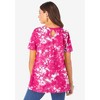 Roaman's Plus Size Cotton Ultimate Swing Tee With Keyhole Back - 3 of 4