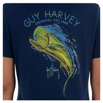 Guy Harvey Ladies Mahi Scribble Short Sleeve V-Neck T-Shirt