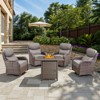Belord 6-INCH Extra Thick Cushion Outdoor Patio Furniture Set with Swivel Glider Patio Chair Set of 4, 5 Pieces Patio Furniture Set with Firepit Table - 3 of 4