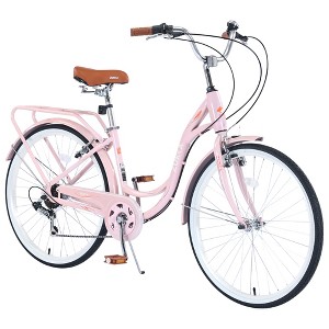 INFURNIC Bicycles, 26 Inch Ladies Bicycle with Adjustable Seat, Commute Bicycle Women Ladies, Blue, 66.5"*22.83"*45.7" - 1 of 4