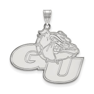 Black Bow Jewelry 14k White Gold Gonzaga Bulldogs NCAA Extra Large Pendant - 1 of 2