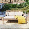 Outdoor Daybed, Patio Sunbed, Wooden Chaise Lounger Chair with Cushion & Four Pillows for Poolside, Backyard, Garden - ModernLuxe - 3 of 4