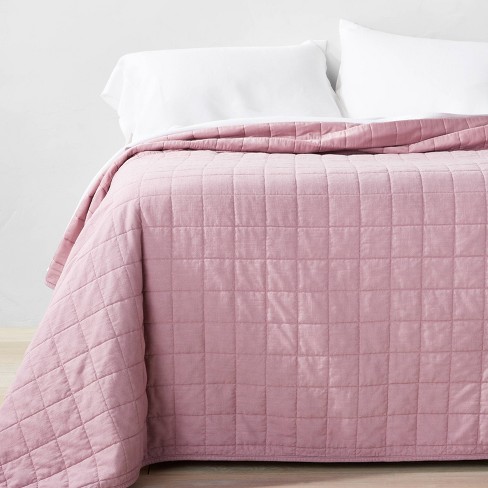 Full/queen Heavyweight Linen Blend Quilt Mauve - Casaluna™ : Target