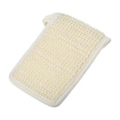 Unique Bargains Jute Bath Brush for Shower 5.51"x3.94" Beige 1 Pc