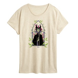 Women's - Disney Princess - Sleeping Beauty Floral Maleficent Short Sleeve Graphic T-Shirt - 1 of 4